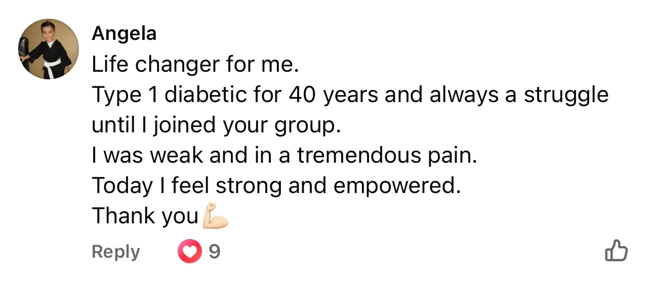 Screenshot of Angela's original Facebook review