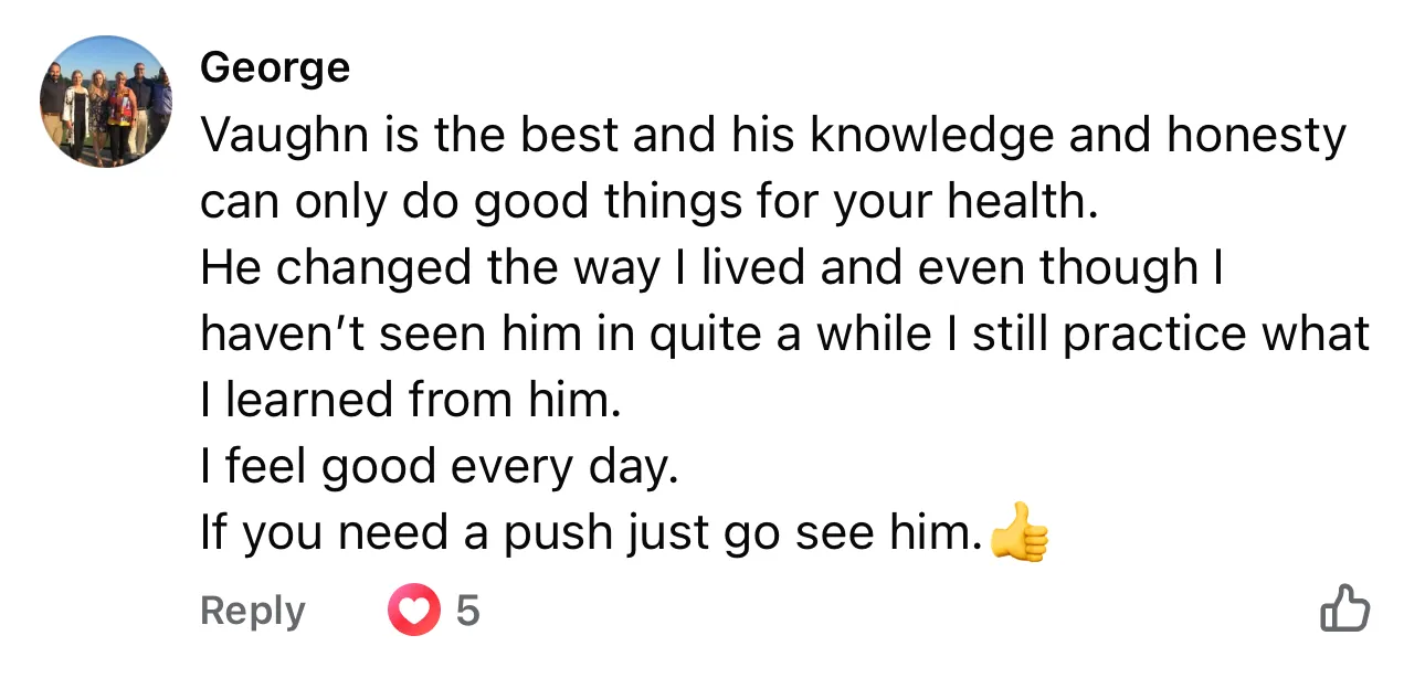 Screenshot of George's original Facebook review