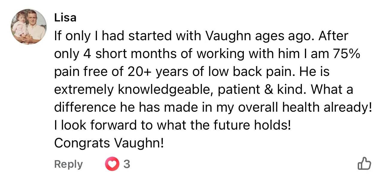 Screenshot of Lisa's original Facebook review