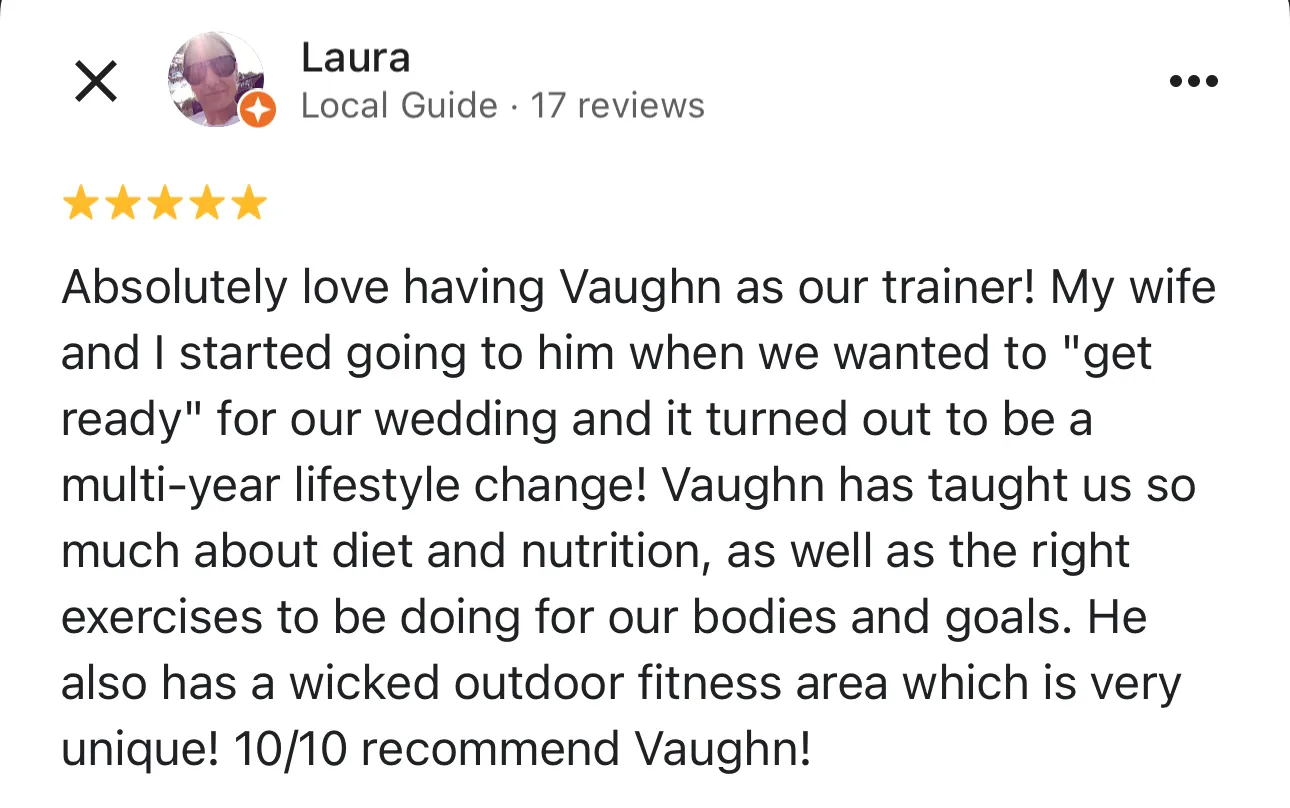 Screenshot of Laura's original Google review